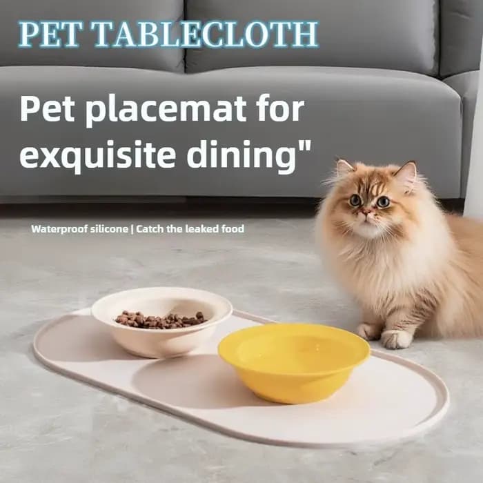 Tapis d'alimentation pour chat avec design antidérapant et imperméable