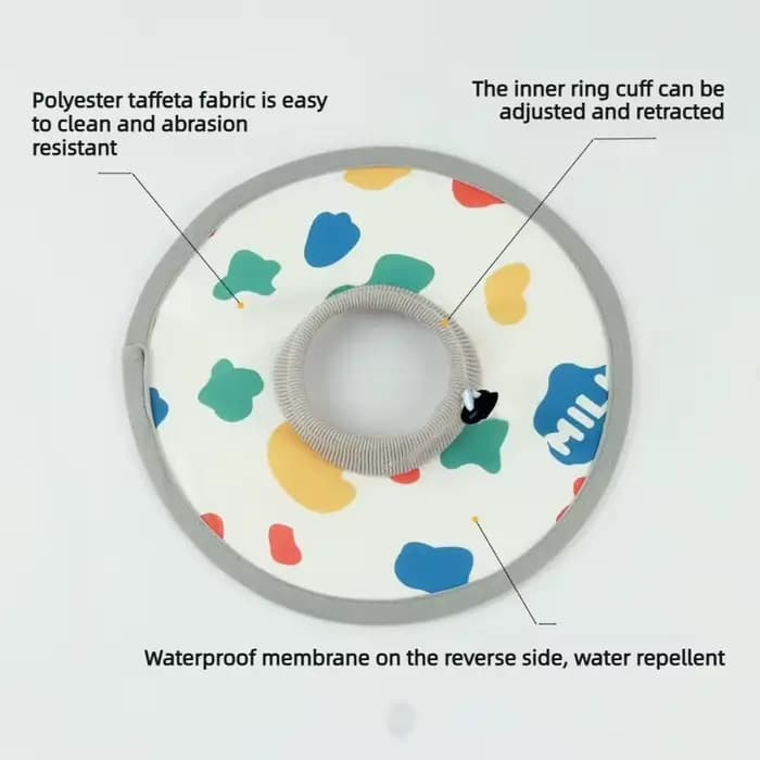Collier Élisabéthain Imperméable et Réglable pour Animaux de Compagnie
