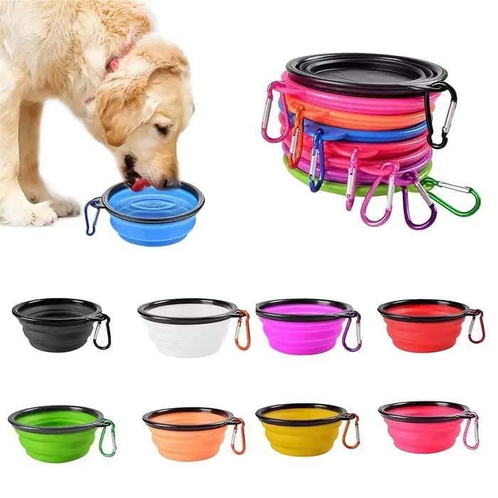 Bol de nourriture pour animaux de compagnie Portable bol TPR Durable