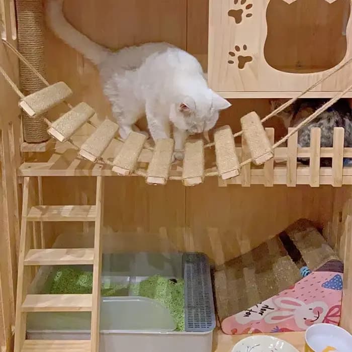 Structure d'escalade pour chat avec pont