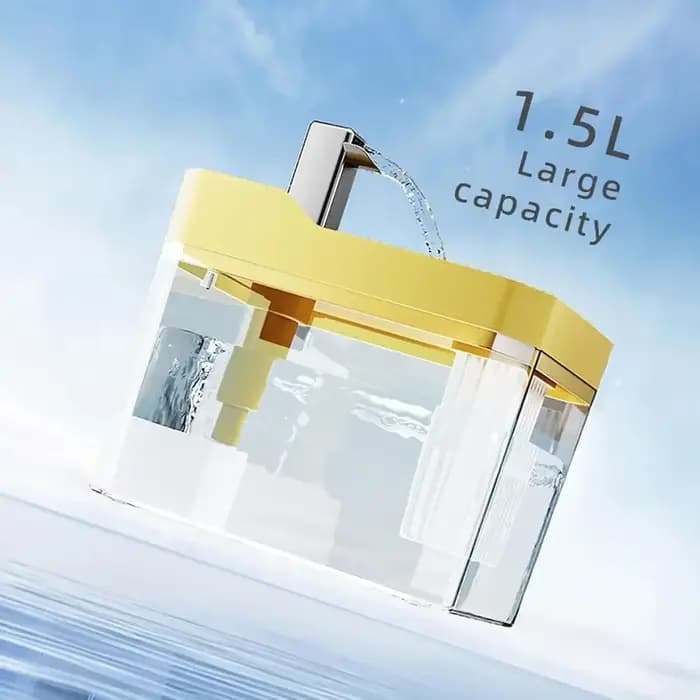Fontaine à eau pour chat de 1,5 L, filtre à recirculation automatique, grande capacité, distributeur d'eau pour chat, USB, électrique, silencieux