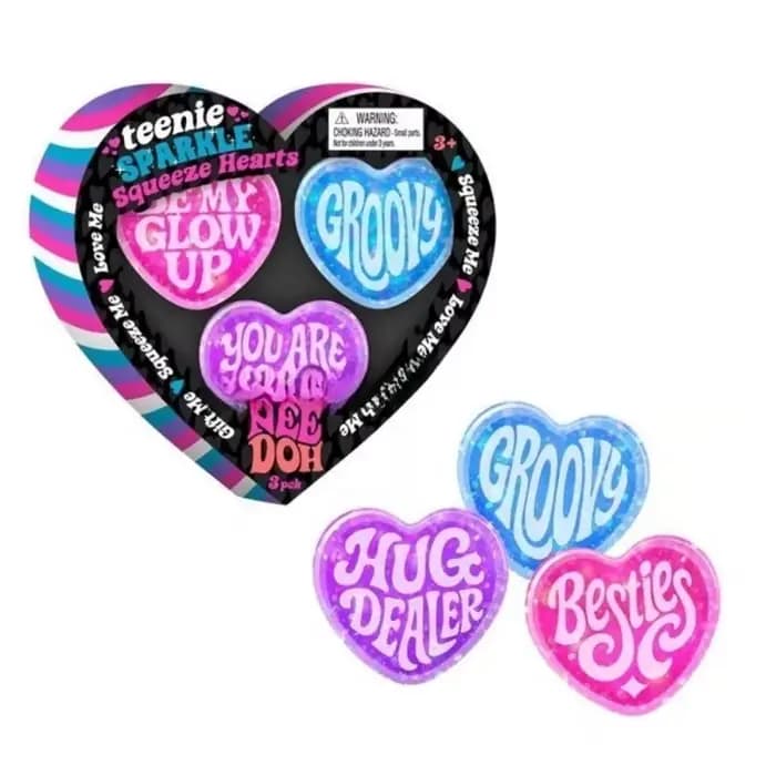 Jouets anti-stress Cœur Saint-Valentin 2026 – Lot de 3