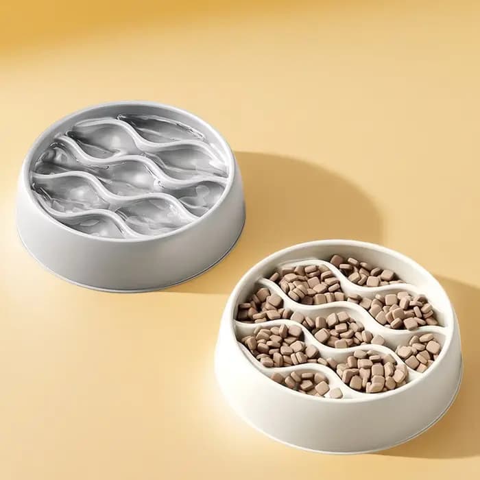 Ensemble de gamelles anti-éclaboussures pour chat : Double gamelle anti-éclaboussures – Plastique PP épais pour une alimentation sans désordre et la prévention des étouffements 