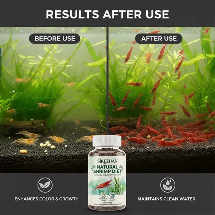 Nourriture pour crevettes biologiques 280g, alimentation naturelle écologique pour crevettes d'aquarium d'eau douce, nutrition équilibrée, granulés coulants