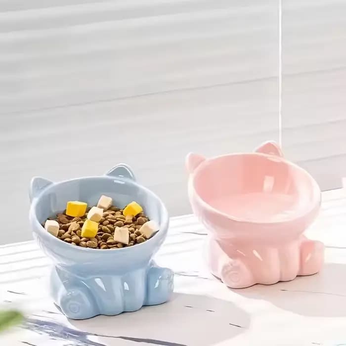 Bol en céramique mignon pour chat avec pieds surélevés