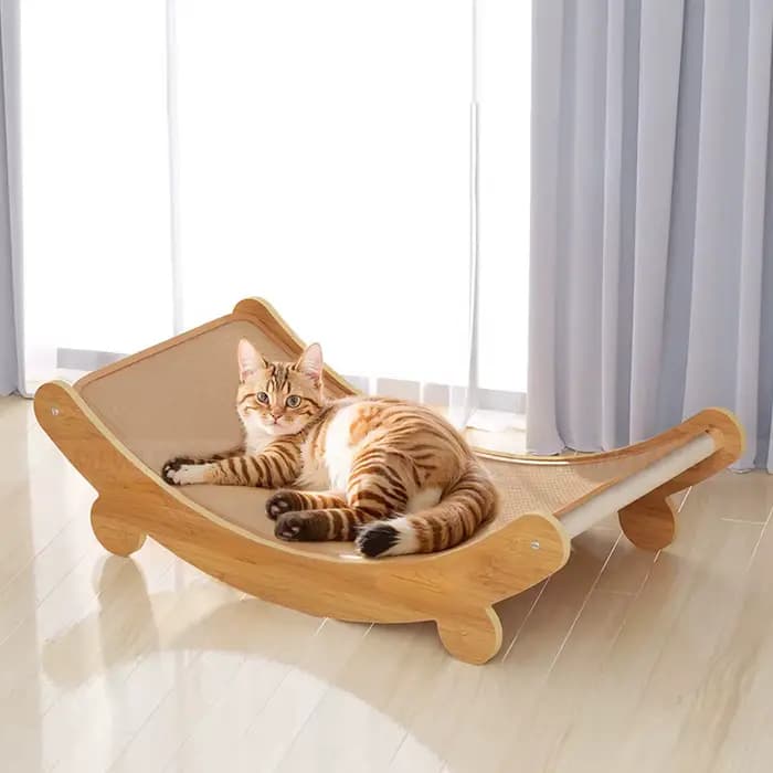 Planche à gratter pour chat, chaises à bascule, lits, hamac réglable et détachable, en bois de Sisal et de chanvre, panier suspendu confortable pour animaux de compagnie