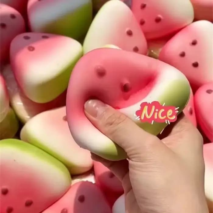 Jouet anti-stress à remontée lente en forme de fruit mignon pastèque, jouet sensoriel à rebond lent, jouet de décompression doux pour soulager le stress
