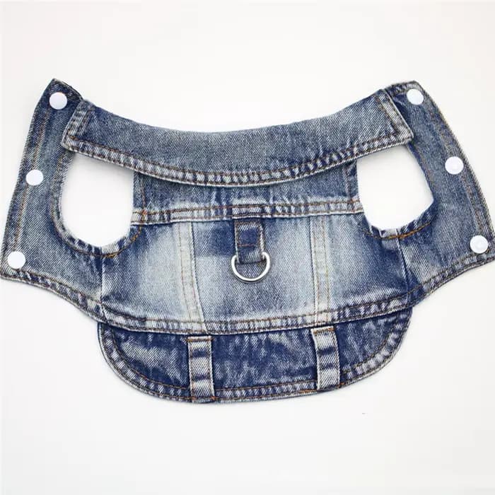 Dog Denim Jacket Dark Wash Sleeveless Towable Jeans Vest Coat for Small Medium Dogs Cat Spring Autumn Puppy Clothes