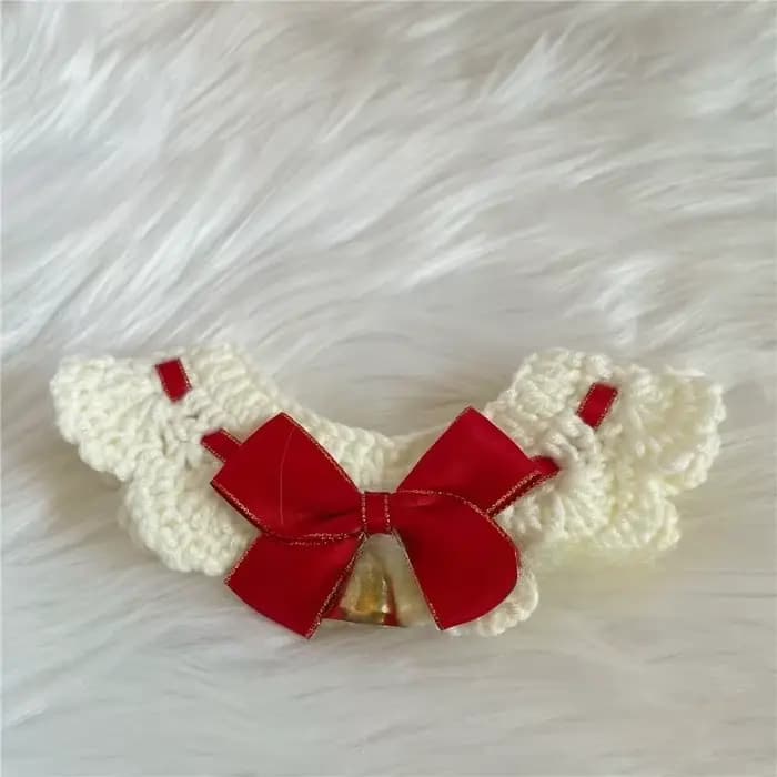 Colliers de noël pour animaux de compagnie, décorations de noël pour chat et chien, colliers tricotés en dentelle pour animaux de compagnie, écharpe en laine, cadeau du nouvel an, accessoires pour chi