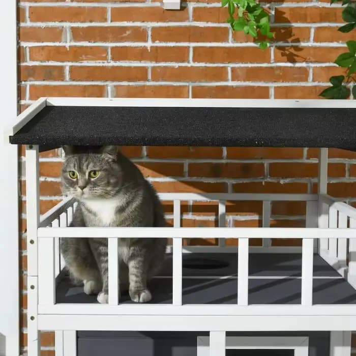 Maison pour chat d'extérieur en bois