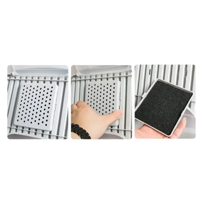 Maison 4 pièces filtre à litière pour chat charbon actif tampon désodorisant paquet