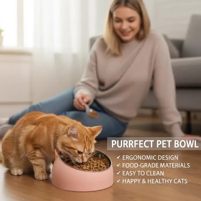 Bol pour chat 100 ml 15 ° Bol en acier inoxydable inclinable antidérapant