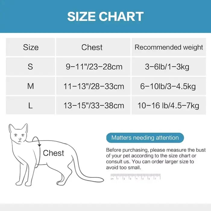 Harnais réglable pour chat avec laisse