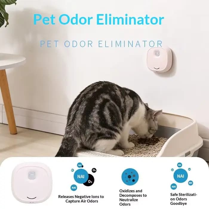 Litière pour chat avec purificateur d'air intelligent