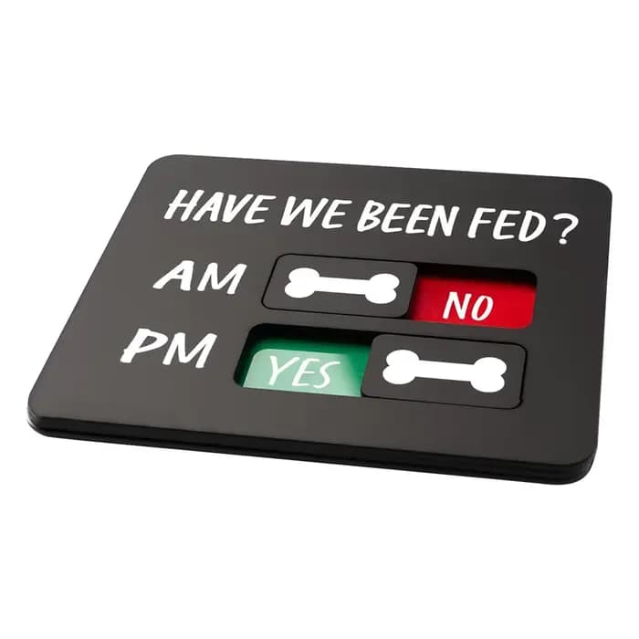 Tableau de rappel d'alimentation pour animaux de compagnie AM/PM avec aimants coulissants Oui/Non – Panneau