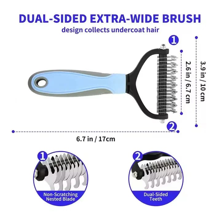 Brosse professionnelle anti-poils pour animaux de compagnie