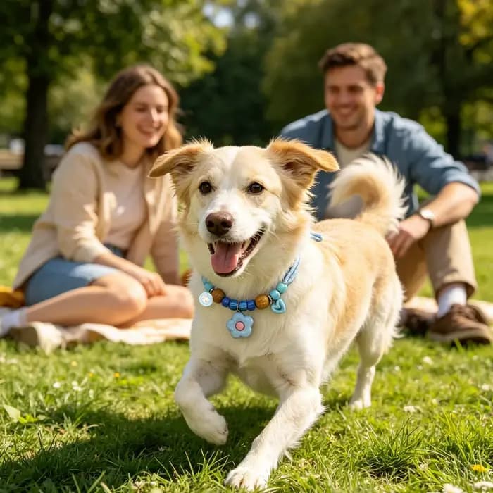 Collier Répulsif Réglable pour Animaux de Compagnie en Bois de Camphre Naturel – Éloigne les Puces