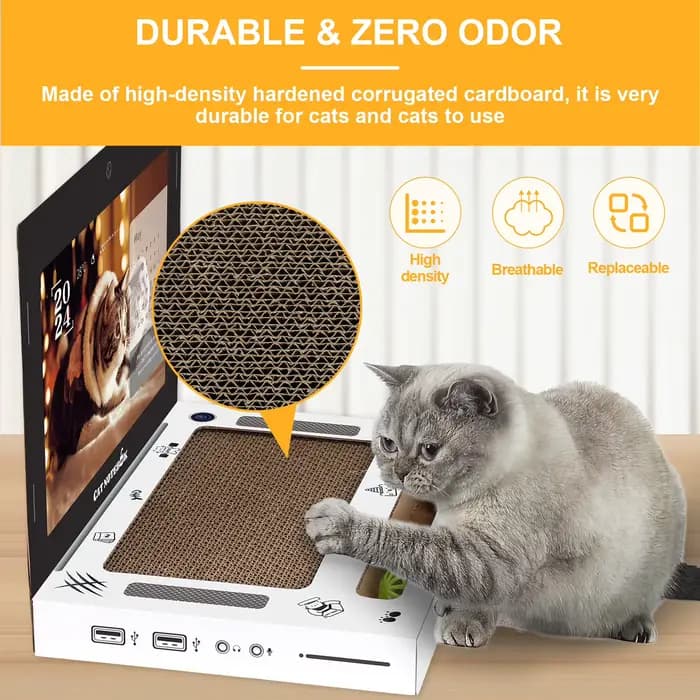 Grattoir pour chat en forme d'ordinateur portable