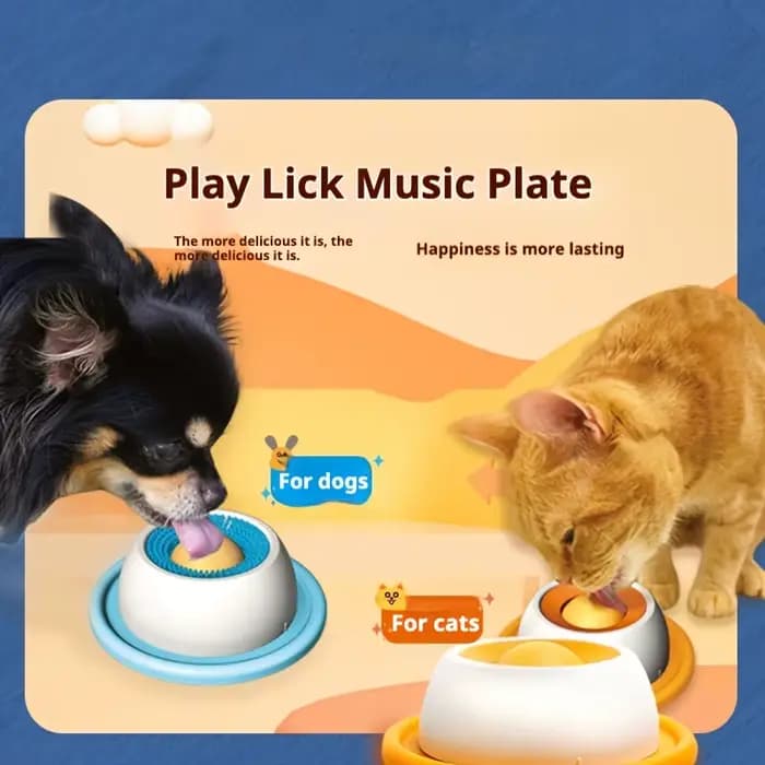 1 pièce - Assiette ludique pour lécher pour animaux de compagnie | Aliment humide au yaourt