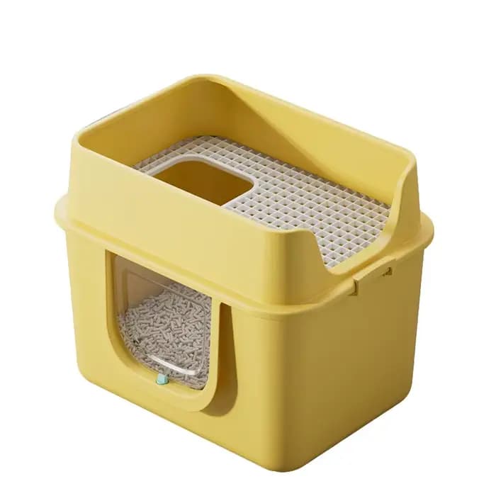 Bac à litière extra-large pour chat, entièrement fermé, anti-odeur et anti-éclaboussures, bac à déchets pour chat extra-large, toilette double couche