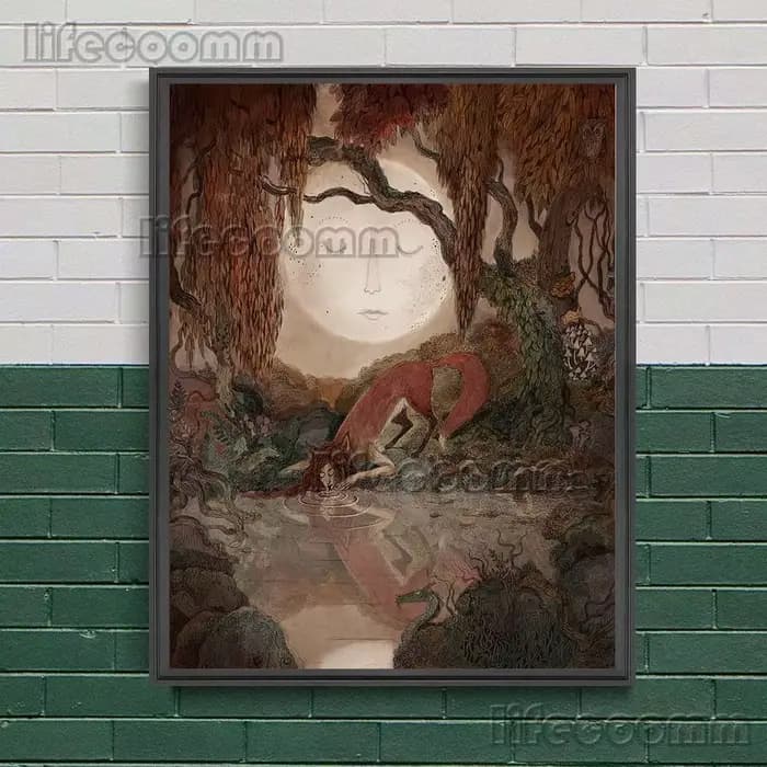 Toile d'art mural avec Illustration de conte de fées de forêt enchantée