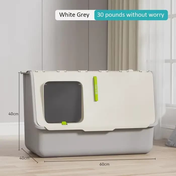 Bac à litière pour chat à entrée supérieure personnalisé, extra large, entièrement fermé, avec tapis anti-éclaboussures, contrôle des odeurs, toilette pour animaux de compagnie