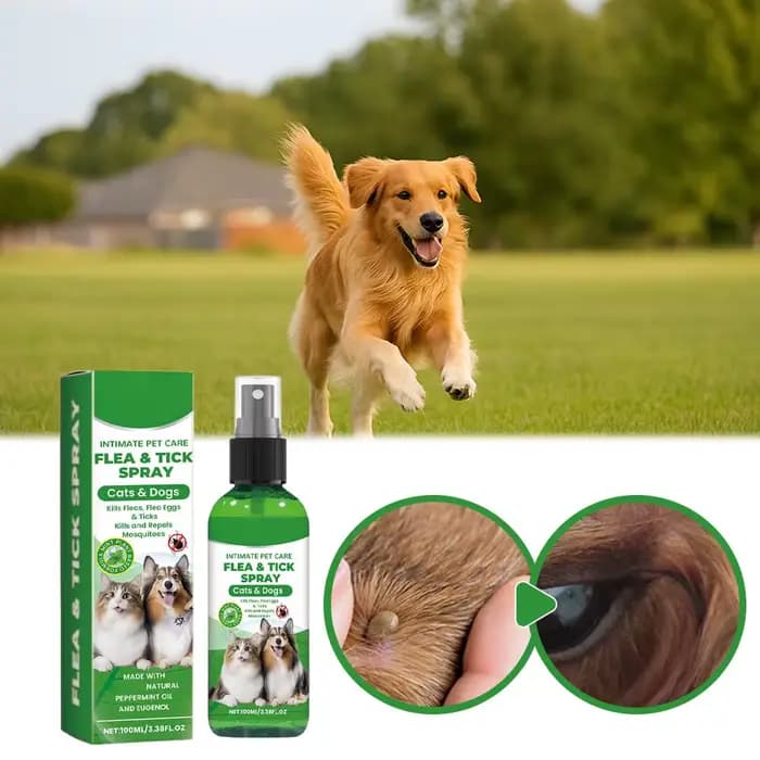 Spray anti-puces et tiques pour chiens et chats 100ml – Anti-puces
