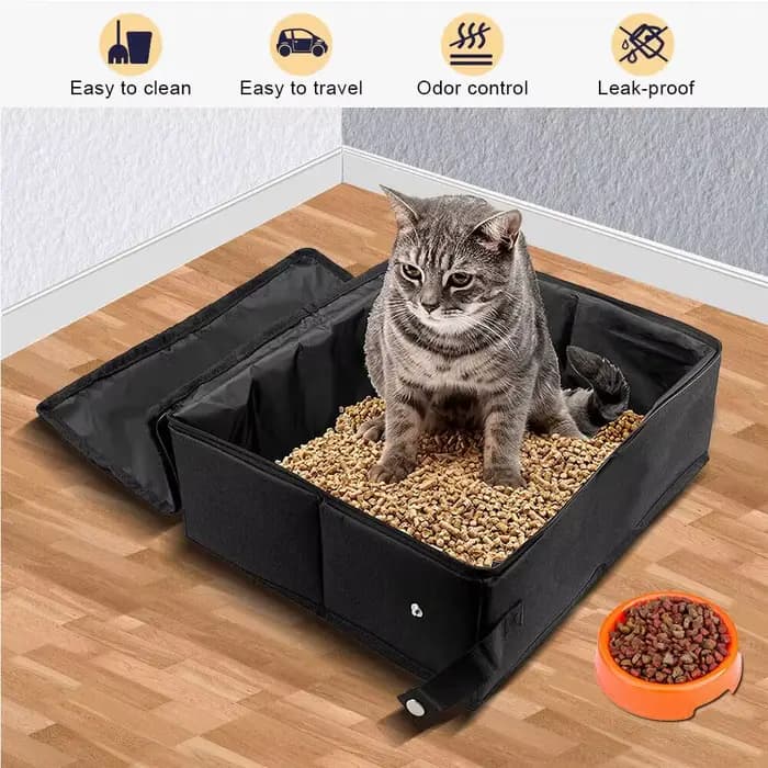 Bac à litière de voyage pliable Portable pour animaux de compagnie