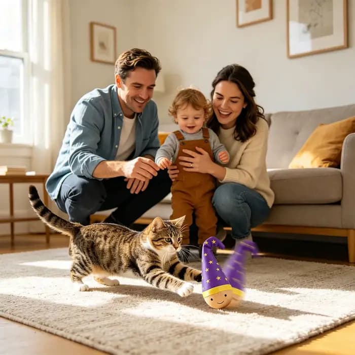 Jouet interactif en bois pour chat