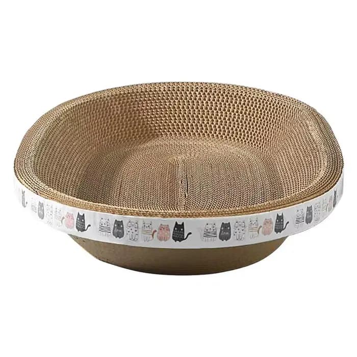 Gratte-chat ovale en papier ondulé pour chat, poteaux en carton, jouets à griffes de meulage, nid de lit pour chat, accessoires pour chat