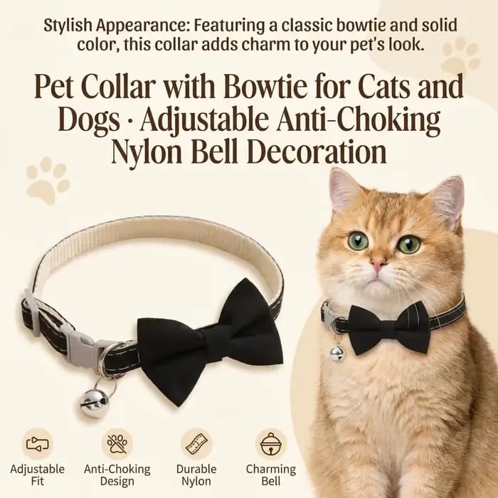 Collier réglable pour animaux de compagnie 22-28cm