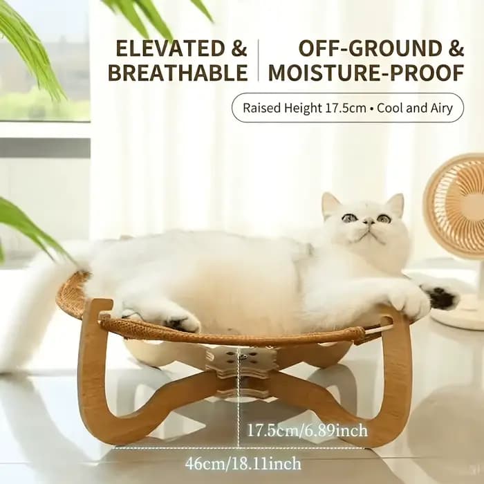 Hamac pour chat en osier