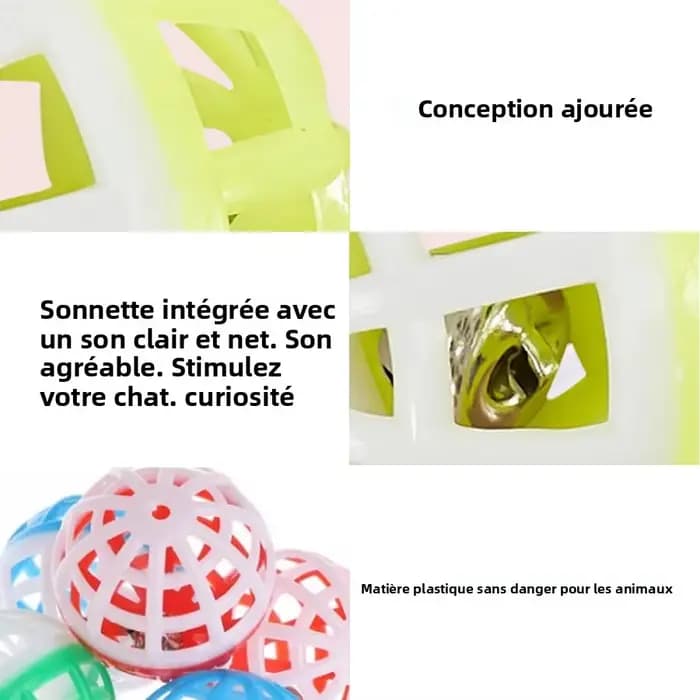 Lot de 10 jouets sonores en plastique pour chat