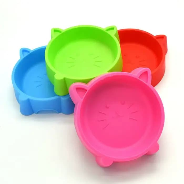 Bol pour animaux de compagnie avec design oreilles de chat mignonnes - Distributeur de nourriture et d'eau en plastique
