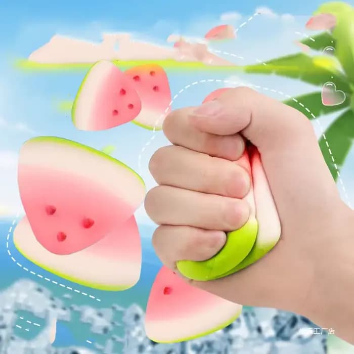 Jouet anti-stress à remontée lente en forme de fruit mignon pastèque, jouet sensoriel à rebond lent, jouet de décompression doux pour soulager le stress