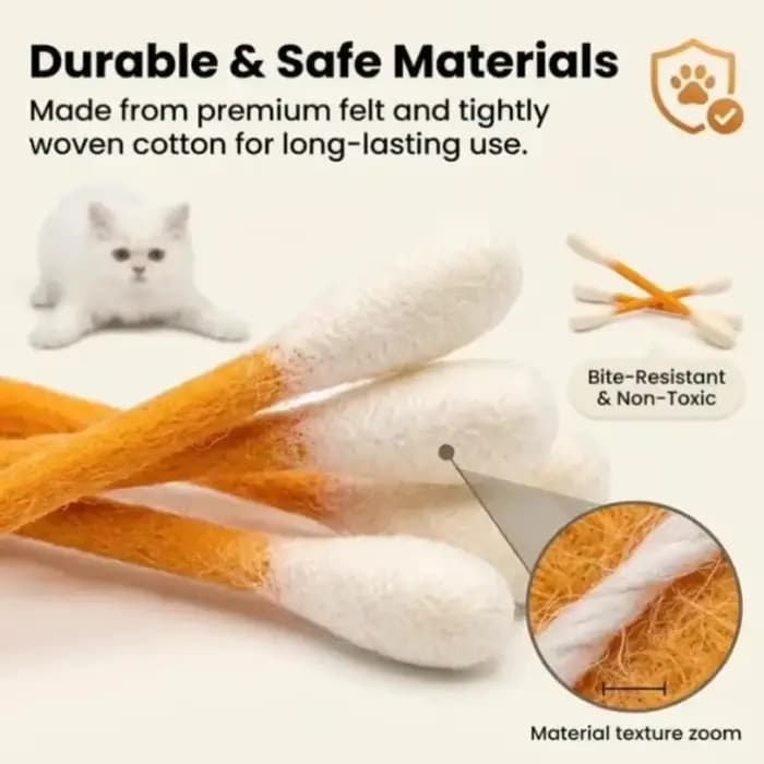 Jouet créatif géant en forme de coton-tige à la catnip pour chat
