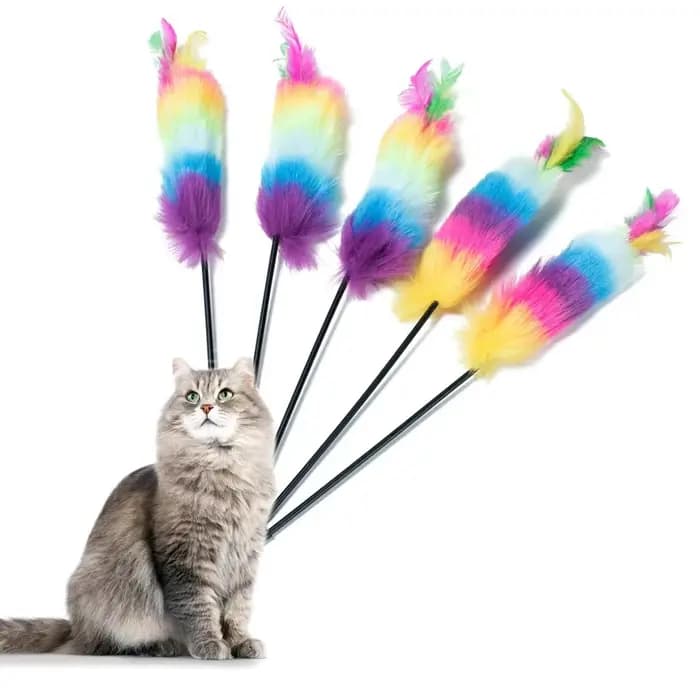 Baguette de teaser en plumes colorées
