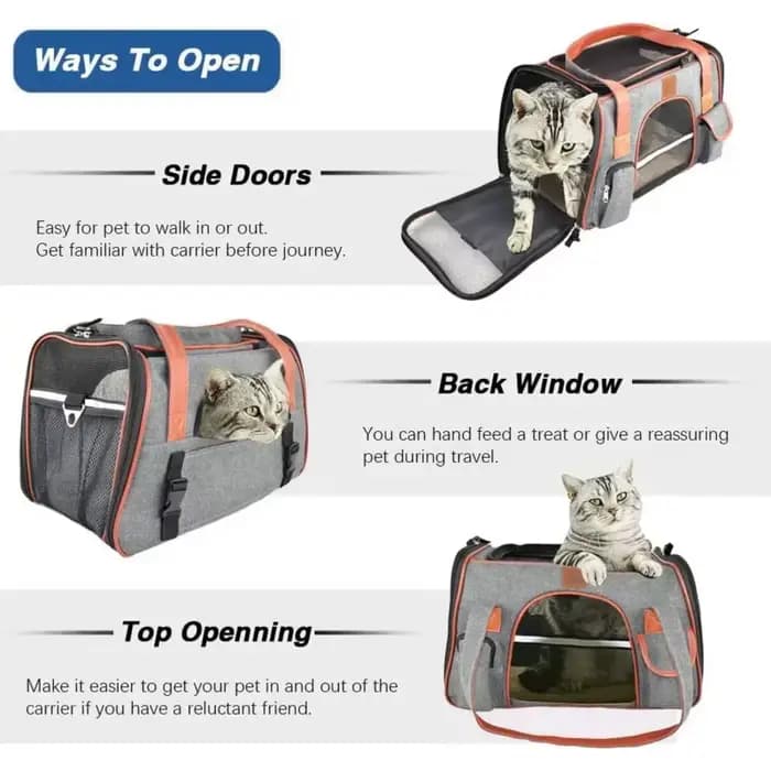 Sac de voyage pour animaux de compagnie, porte-chien et chat, approuvé par la compagnie aérienne, face souple, siège de voiture, Carrie sûr