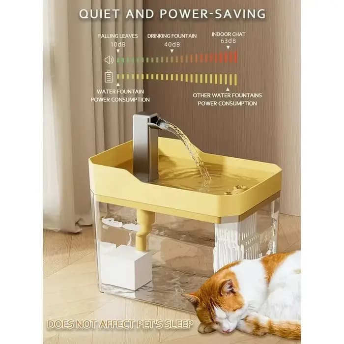 Fontaine à eau pour chat USB automatique - Circulation avec filtre et pompe amovible, bol à eau pour animaux de compagnie ultra silencieux pour intérieur