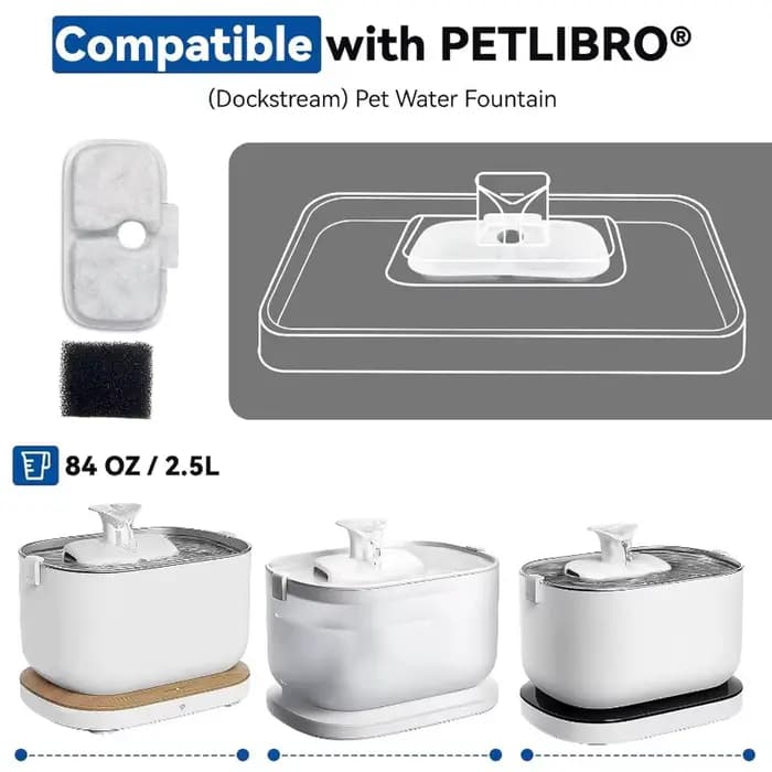 Filtres de remplacement pour fontaine à eau pour chat PETLIBRO PLWF105/PLWF115/PLWF005