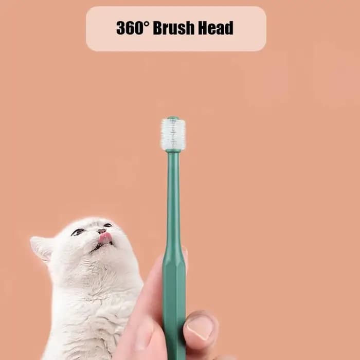 360 degrés brosse à dents pour animaux de compagnie chat