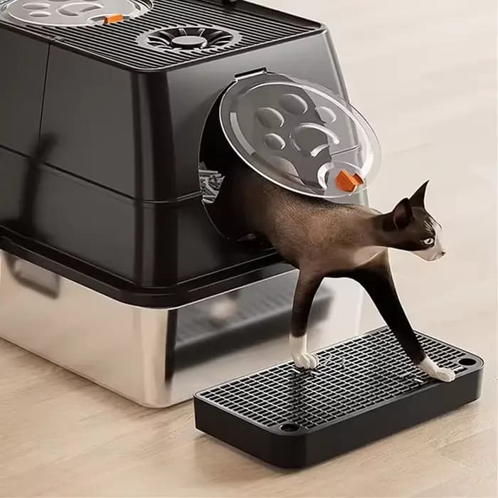 Rampe d'accès pour litière de chat avec fonction filtrante