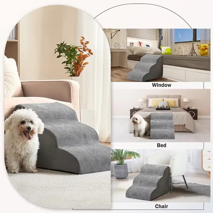 Rampe d'escalier pour chien et chat, antidérapante, pour animaux de compagnie, pour lit, marches pour chien, 2/3 niveaux, escalier d'entraînement, amovible et lavable