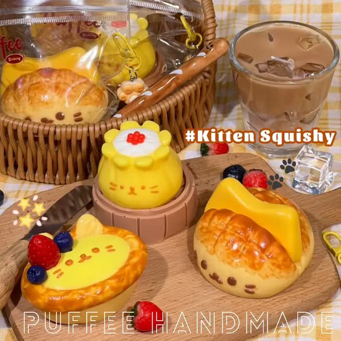 Jouet Squishy en Silicone de qualité alimentaire Kitten Cafe