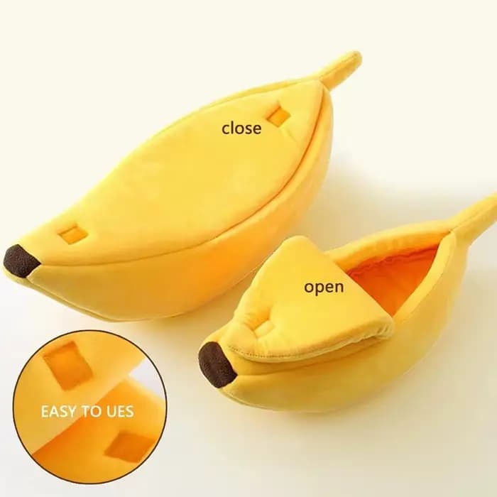 Lit pour chat banane, maison drôle et confortable