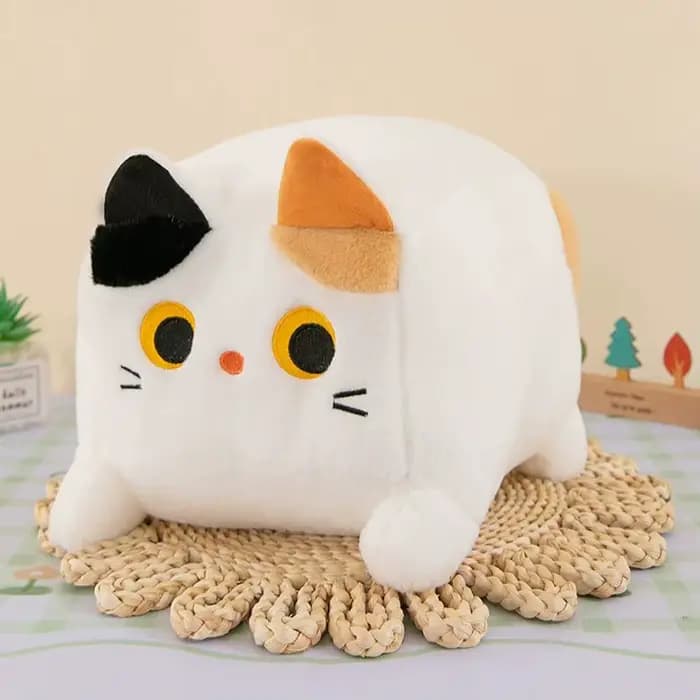 Oreiller en peluche en forme de chat carré