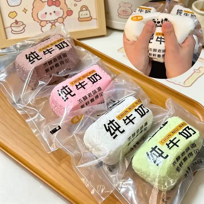 Balles anti-stress super douces à montée lente de la série Pure Milk – Jouets sensoriels amusants et mignons à presser