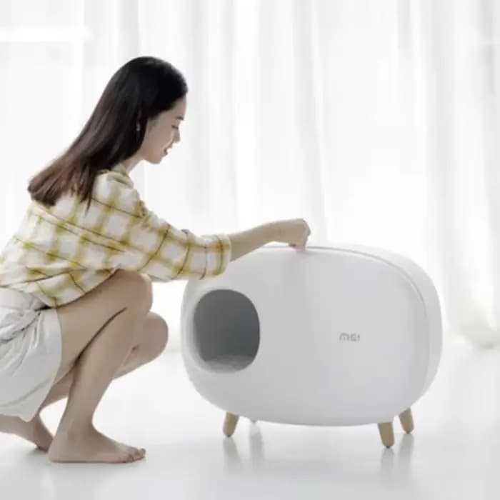 Boîte à litière pour chat en forme de Mochi