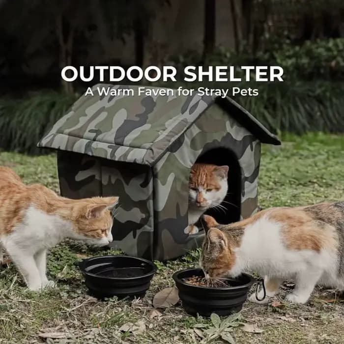 Maison d'extérieur pliable pour chat