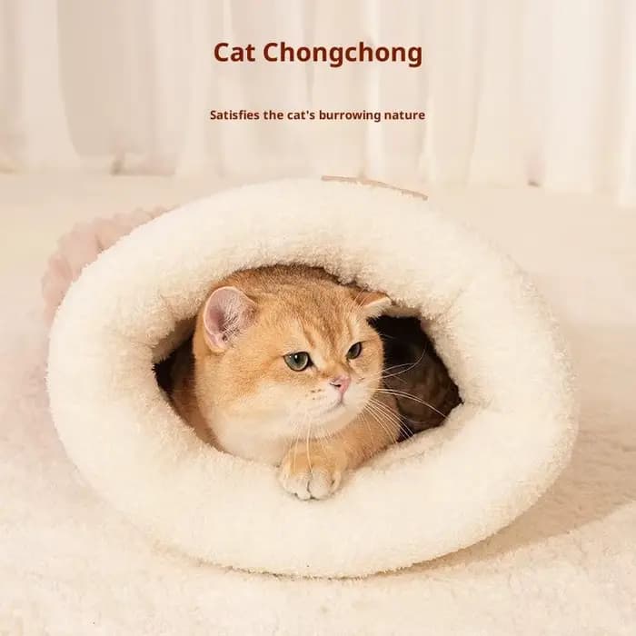 Nid de chat fermé, lit de chat épais, sac de couchage d'intérieur pour chats, sac de couchage chaud d'hiver, grotte douce, fournitures confortables pour animaux de compagnie